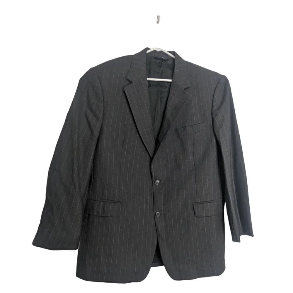 Brooks Brothers 346 Stretch Wool Men's Grey Pinstripe Sport Jacket Blazer 44M